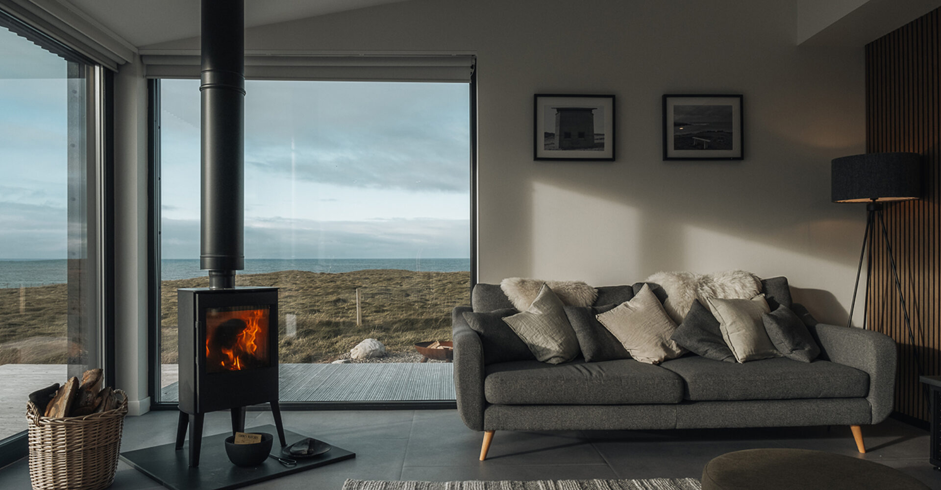 Living space at Brighid luxury holiday let Isle of Lewis Scotland