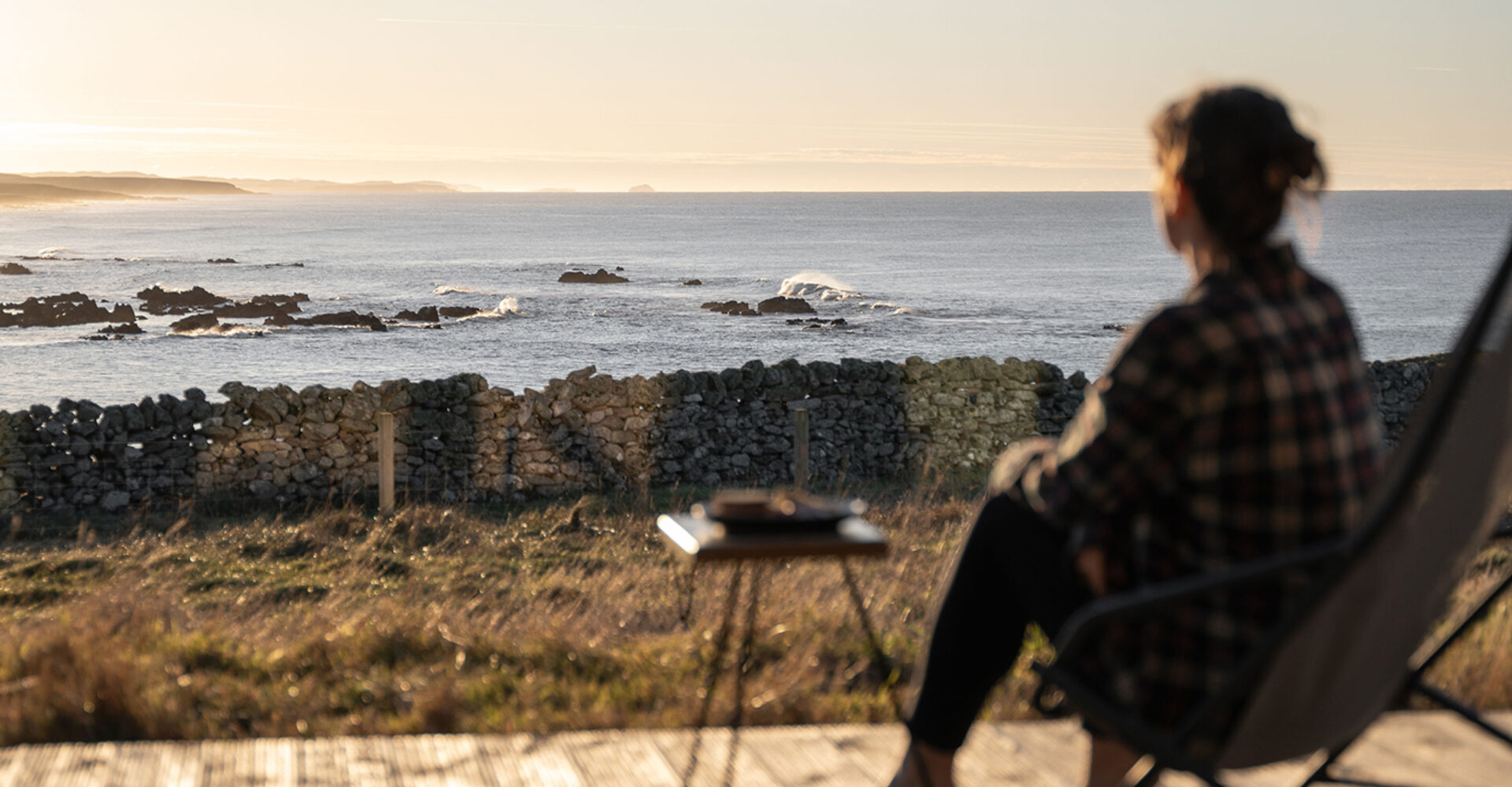 Outdoor decking sea view at Brighid vacation rental Scotland