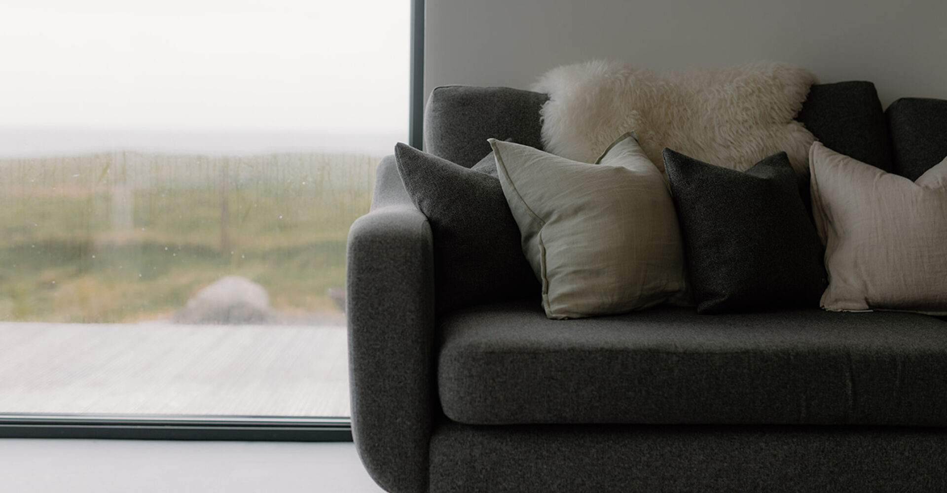 Sofa at Brighid holiday accommodation Isle of Lewis Harris Hebrides Scotland