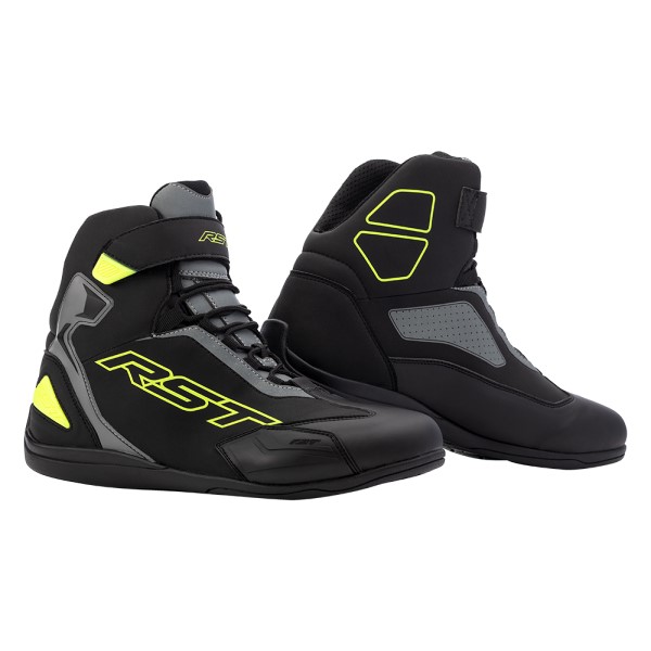 RST Sabre Moto Shoe CE Motorcycle Boots Black Grey Flo Yellow