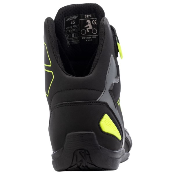 RST Sabre Moto Shoe CE Motorcycle Boots Black Grey Flo Yellow