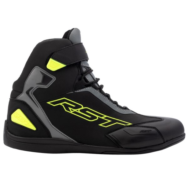 RST Sabre Moto Shoe CE Motorcycle Boots Black Grey Flo Yellow