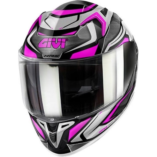 Givi Atomic Motorcycle Helmet Titanium Silver Pink UK