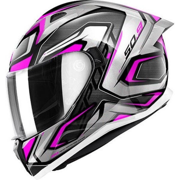Givi 50.9 Atomic Motorcycle Helmet Titanium Silver Pink