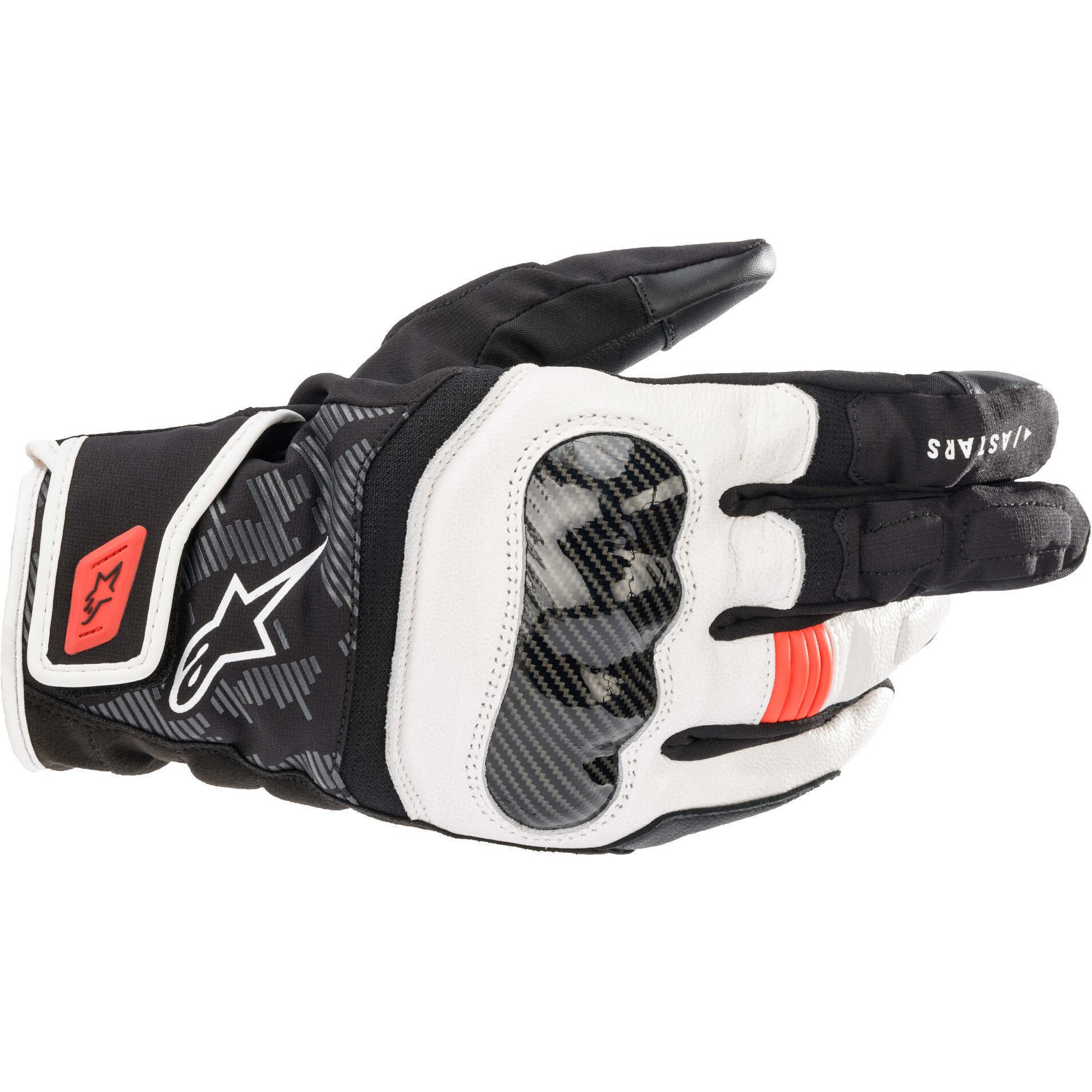 Alpinestars SMX Z Drystar Motorcycle Gloves Black White Red Fluo