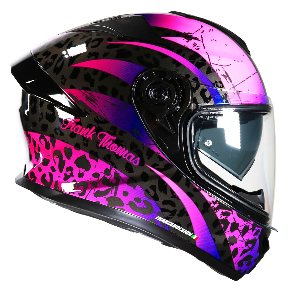Frank Thomas FT62 SV Alexa Helmet Black Pink | eBay UK
