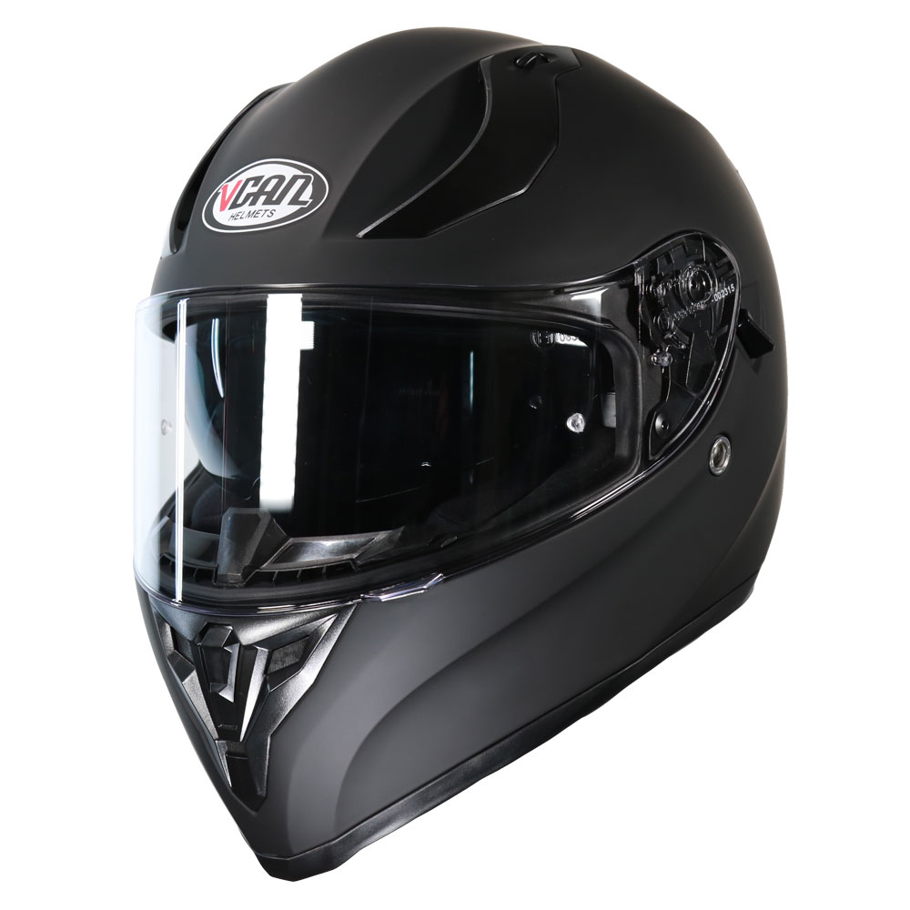 Vcan H128 Full-Face Motorcycle Helmet Plain Matt Black