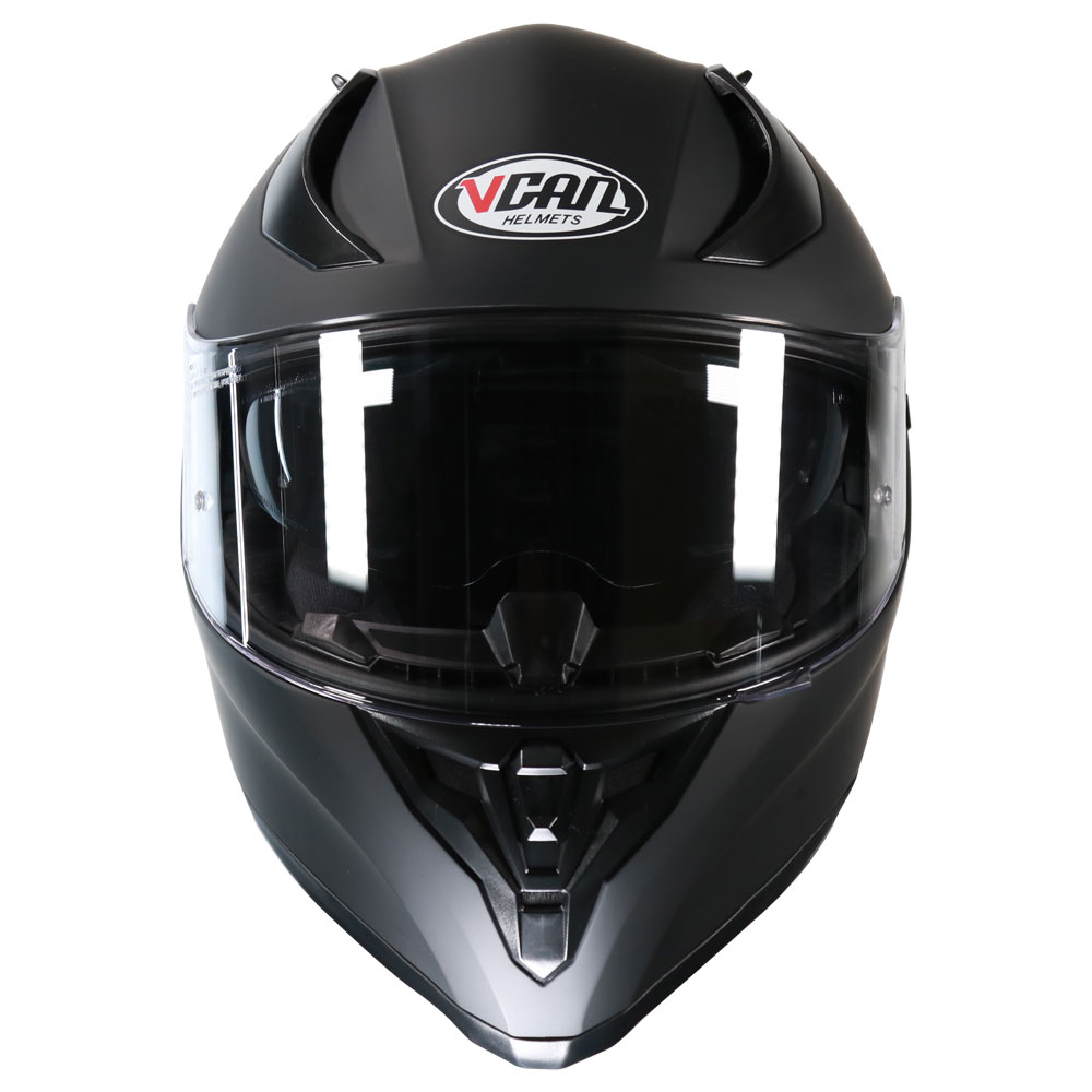 Vcan H128 Full-Face Motorcycle Helmet Plain Matt Black
