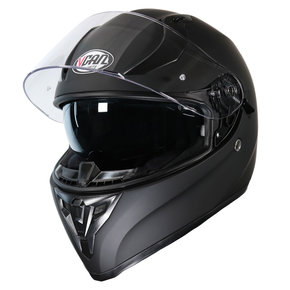Vcan H128 Full-Face Motorcycle Helmet Plain Matt Black