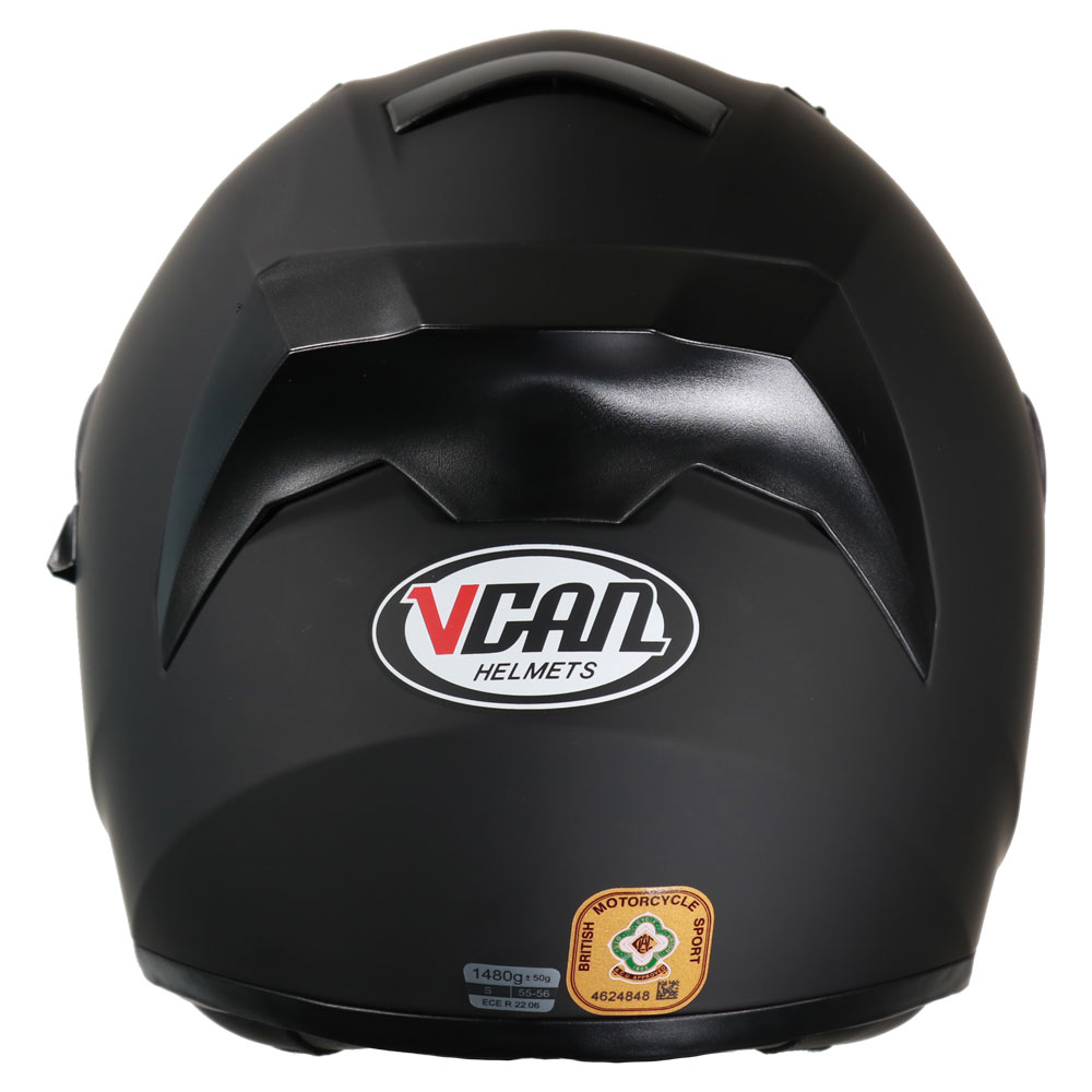 Vcan H128 Full-Face Motorcycle Helmet Plain Matt Black