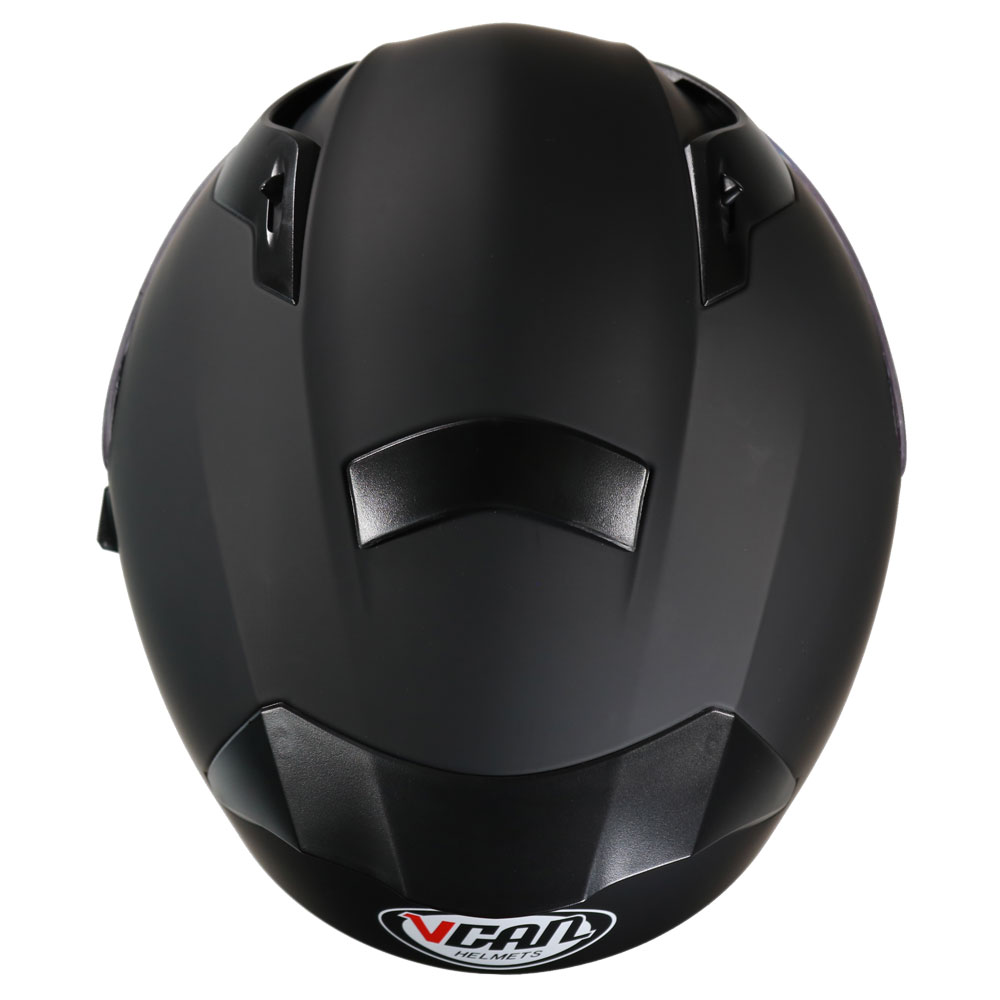 Vcan H128 Full-Face Motorcycle Helmet Plain Matt Black