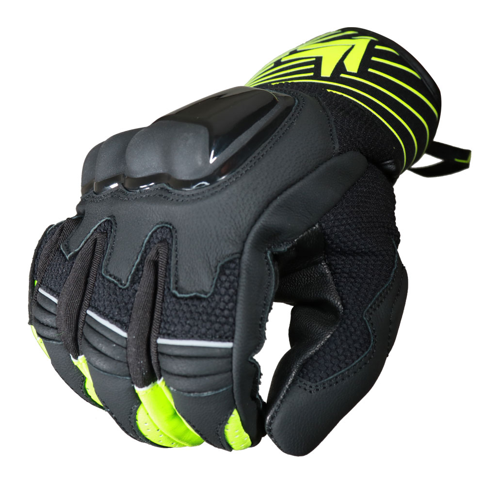 Frank Thomas Venom Atom Motorcycle Gloves Black Flourescent