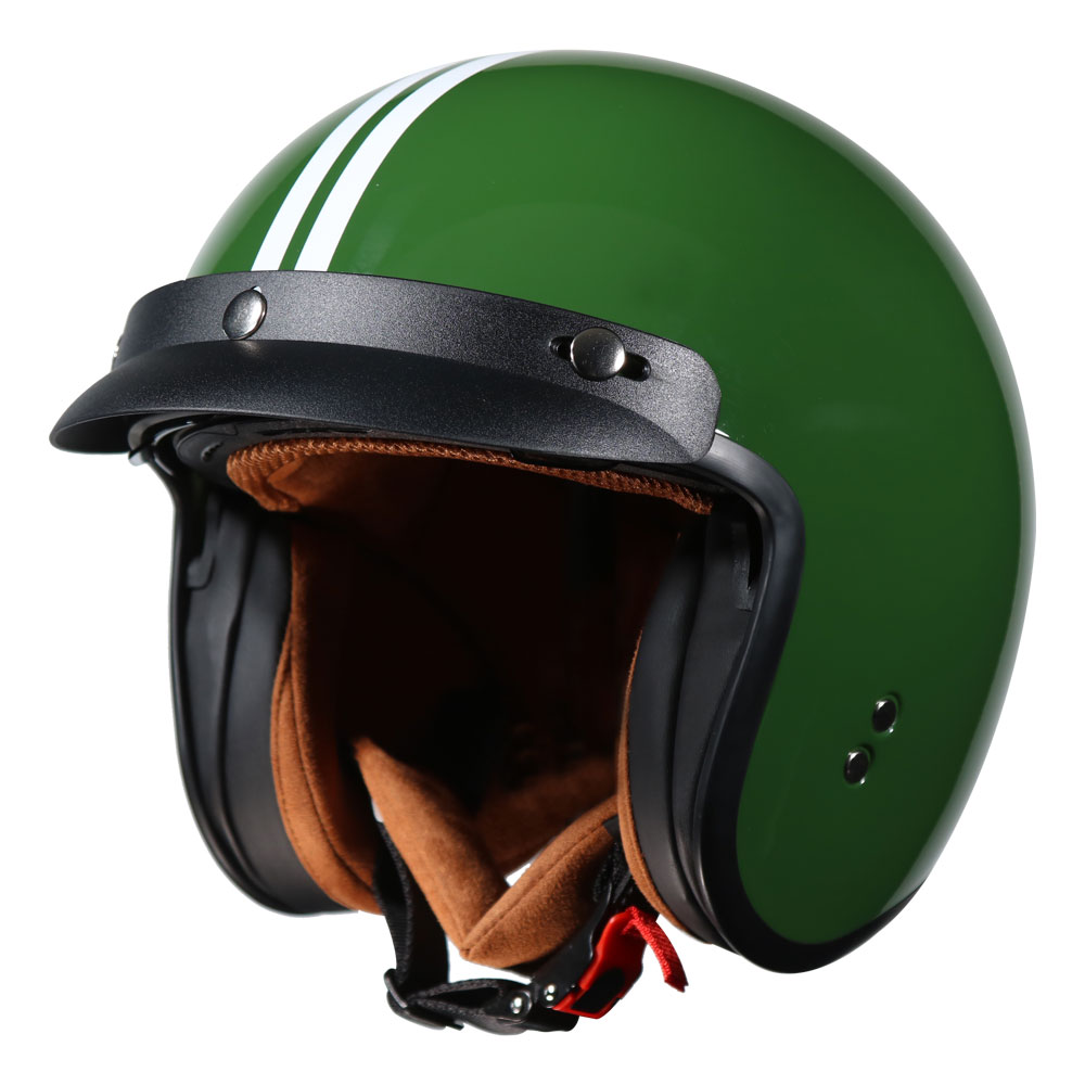 Frank Thomas Open Face Motorcycle Helmet British Green | eBay UK