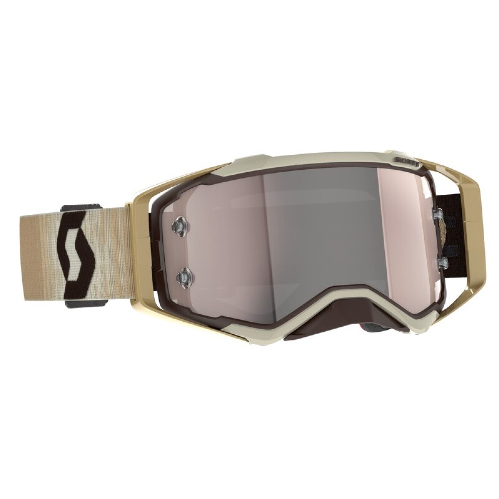 Scott Prospect MX Goggles Beige Brown Silver Chrome Works