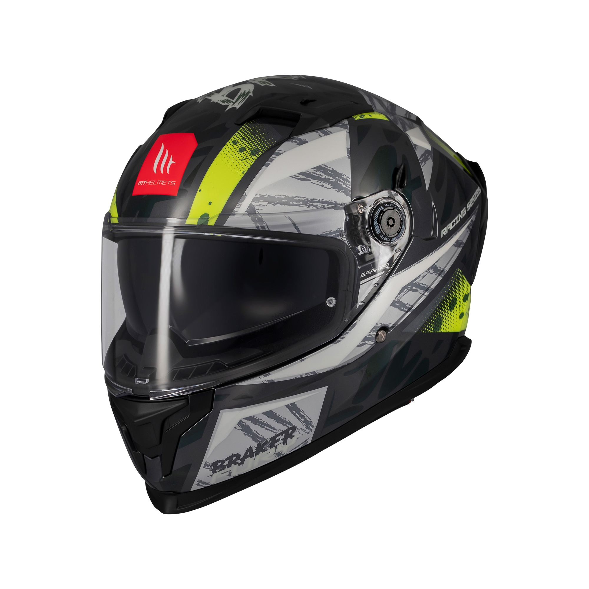 MT Braker Fury Motorcycle Helmet C6 Gloss Fluo