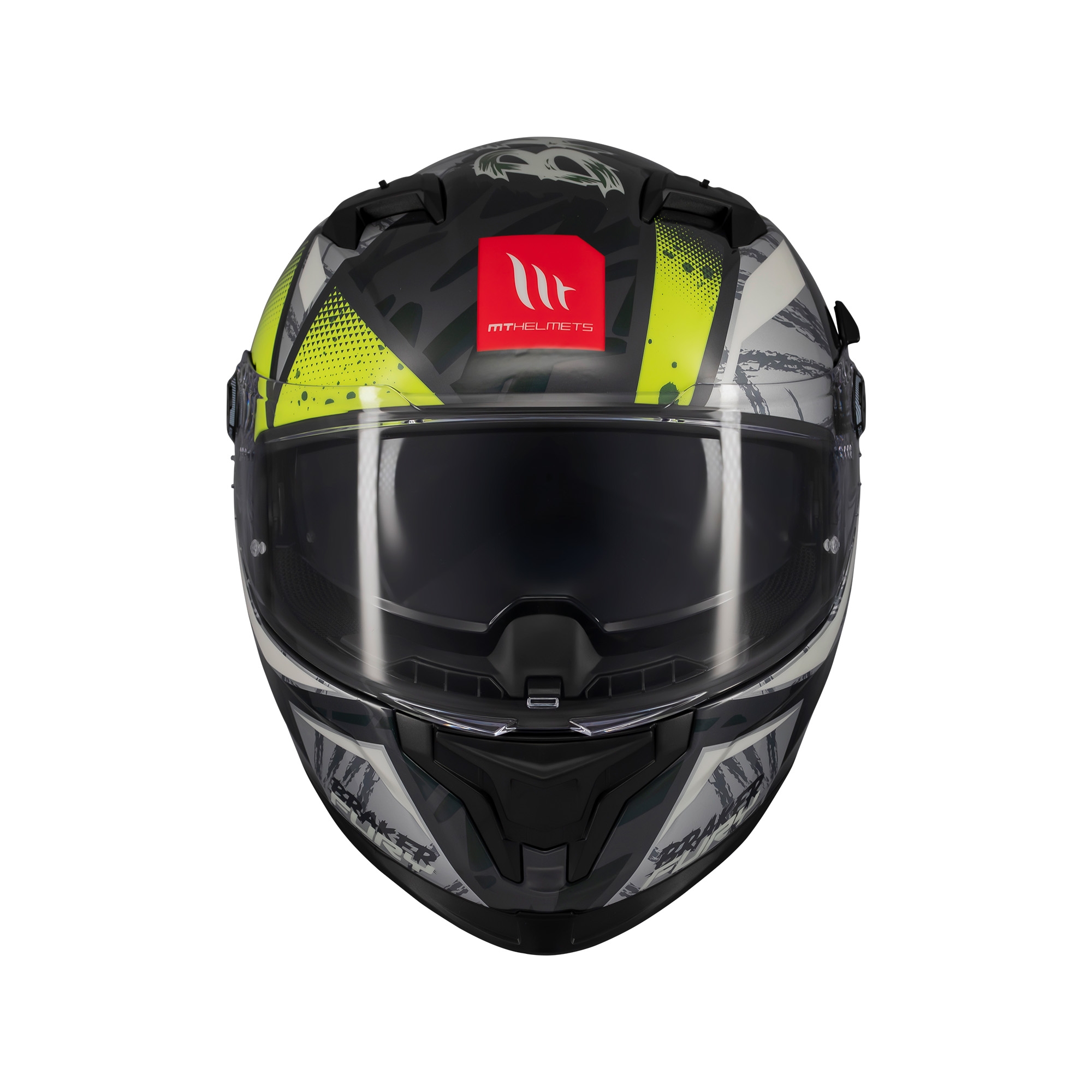 MT Braker Fury Motorcycle Helmet C6 Gloss Fluo