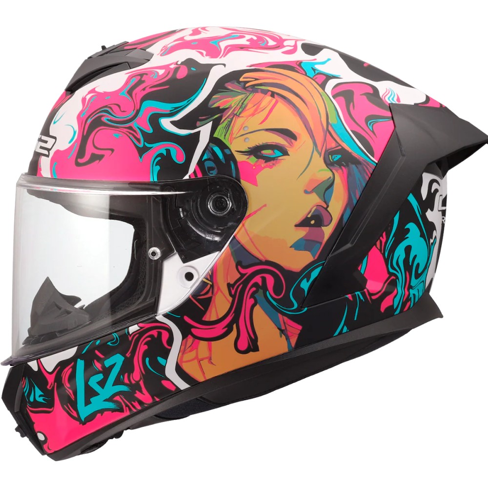 LS2 FF820 Rapid III Motorcycle Helmet Cyberg Purple Cyan