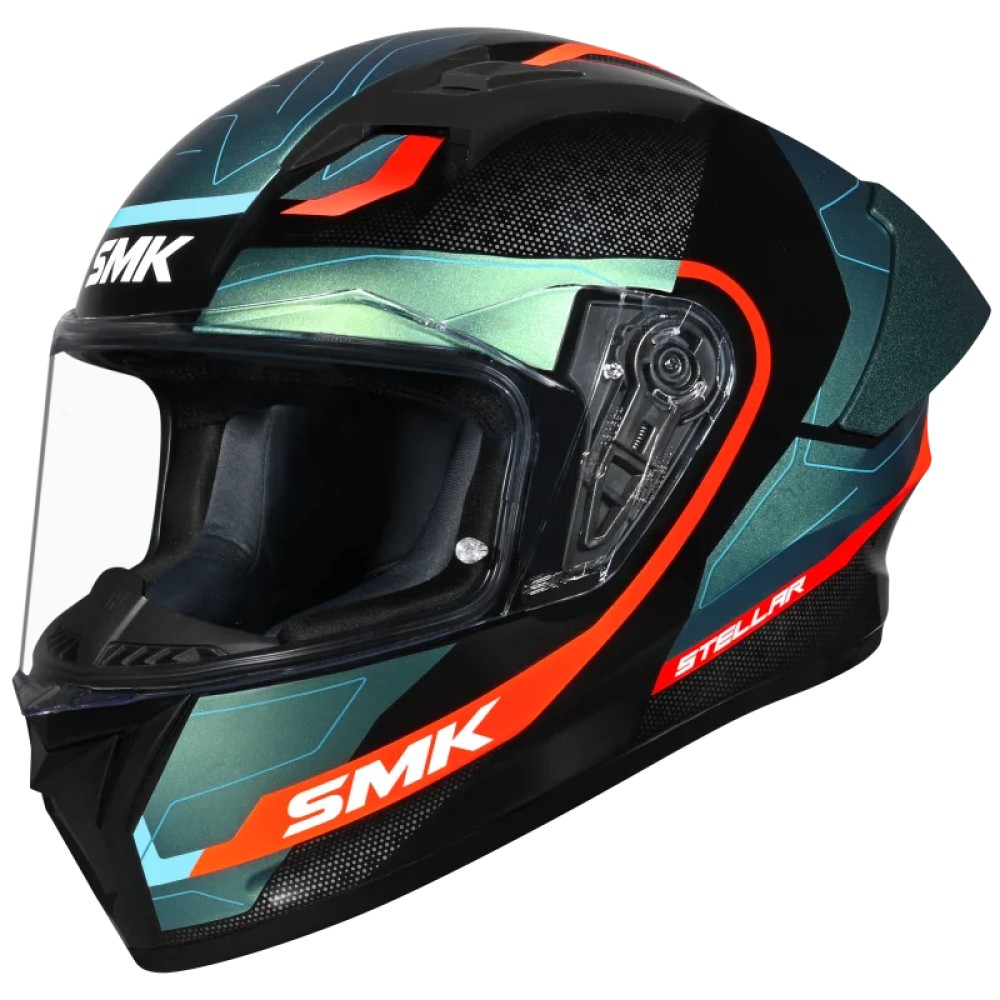 SMK Stellar Sport Flight Motorcycle Helmet GL257C Green