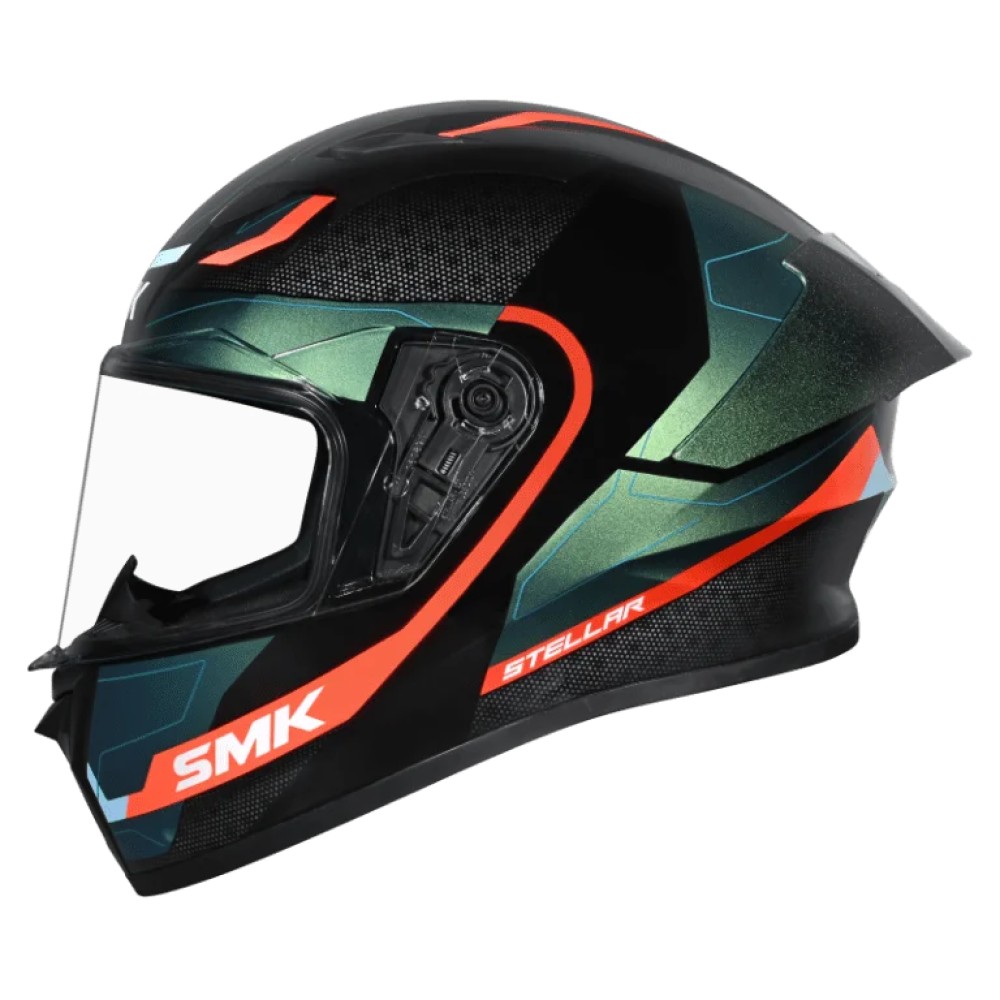 SMK Stellar Sport Flight Motorcycle Helmet GL257C Green
