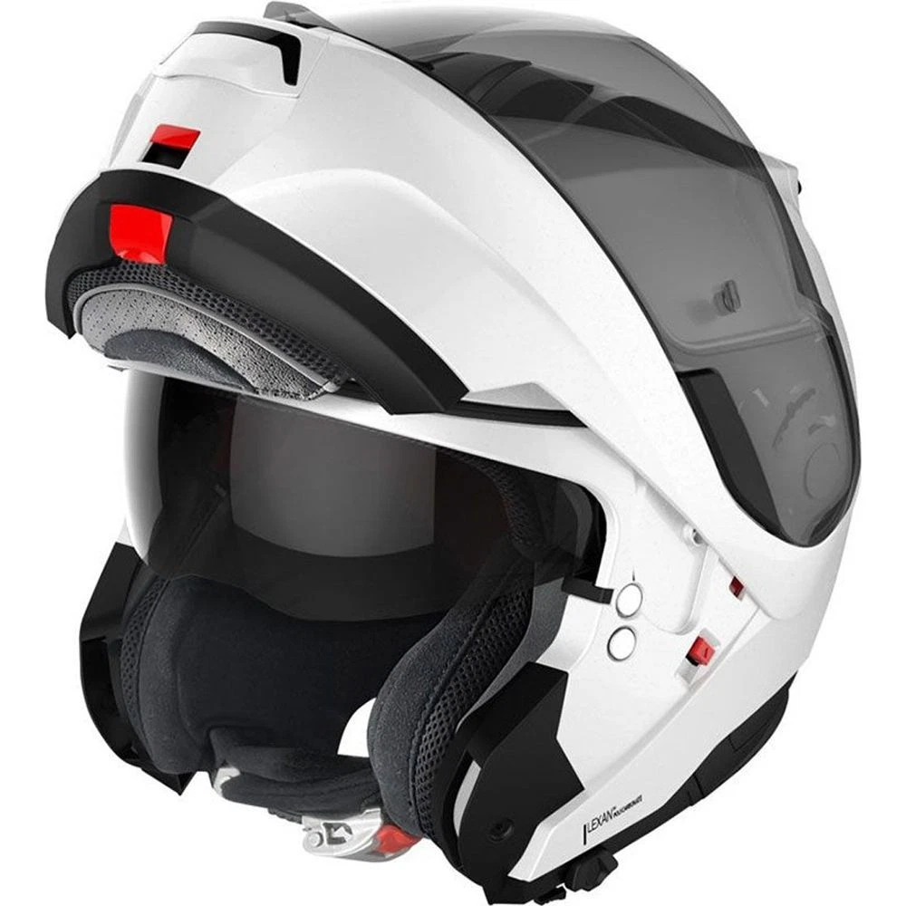 Nolan N100-6 Classic Motorcycle Flip-Front Helmet Metal White 005