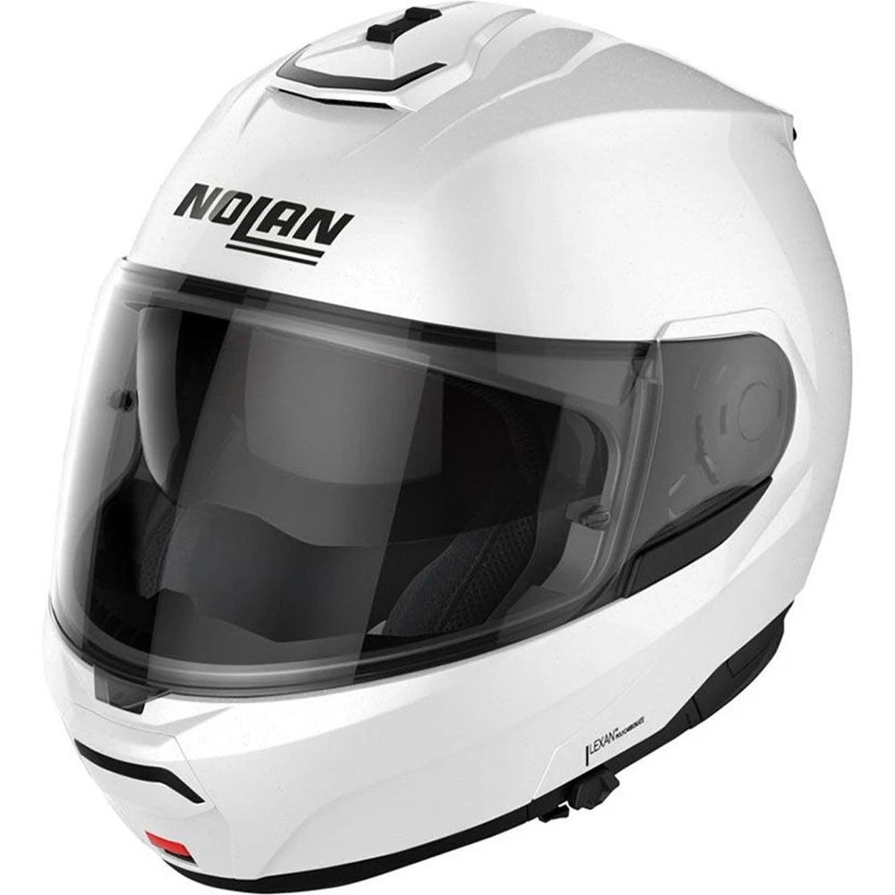 Nolan N100-6 Classic Motorcycle Flip-Front Helmet Metal White 005