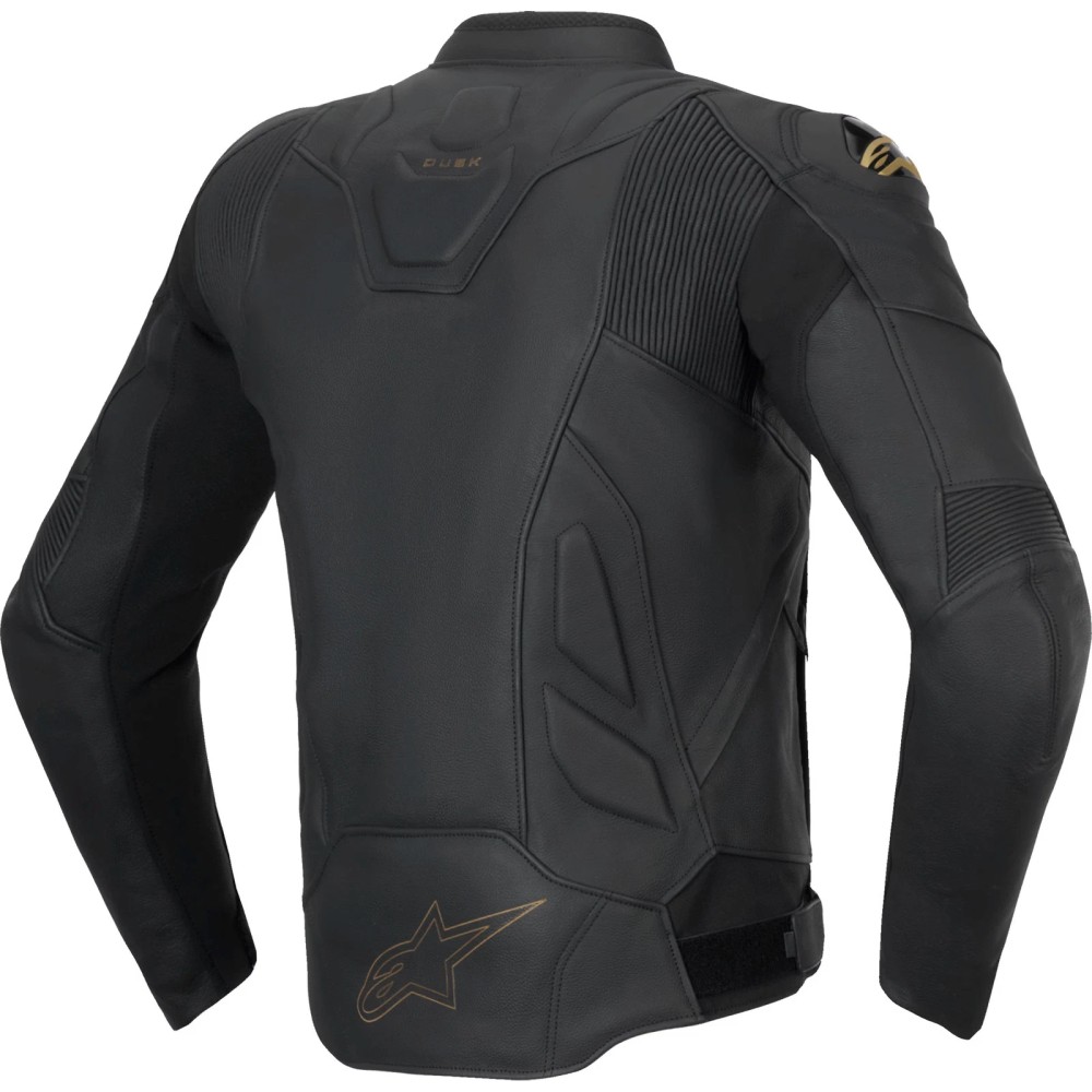 Alpinestars Dusk Leather Motorcycle Jacket CE Mens Black Laser