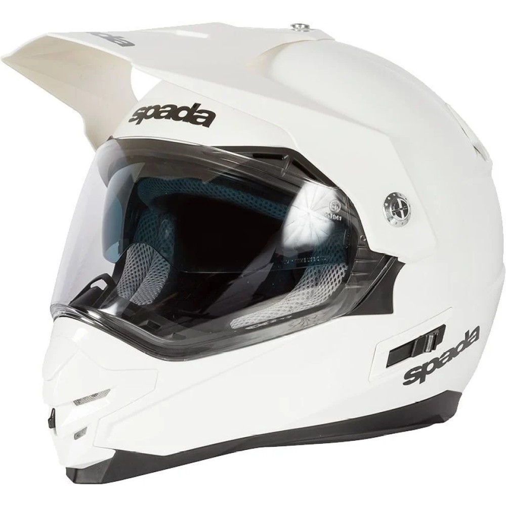 Spada Intrepid Adventure Motorcycle Helmet Plain Pearl White