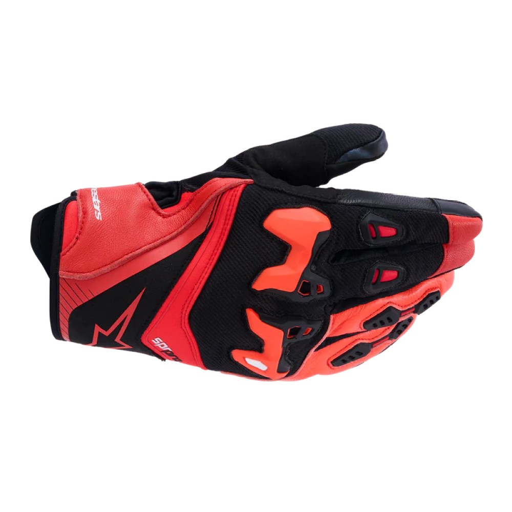 Alpinestars SP-R Pro Motorcycle Gloves Bright Red Red Fluo Black