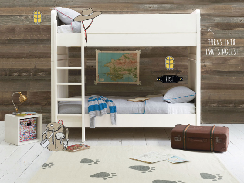 Clever Clogs Bunk Bed Kids' White Bunk Bed Loaf