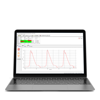 Exemplo de laptop para controlar o testador de força MultiTest-i