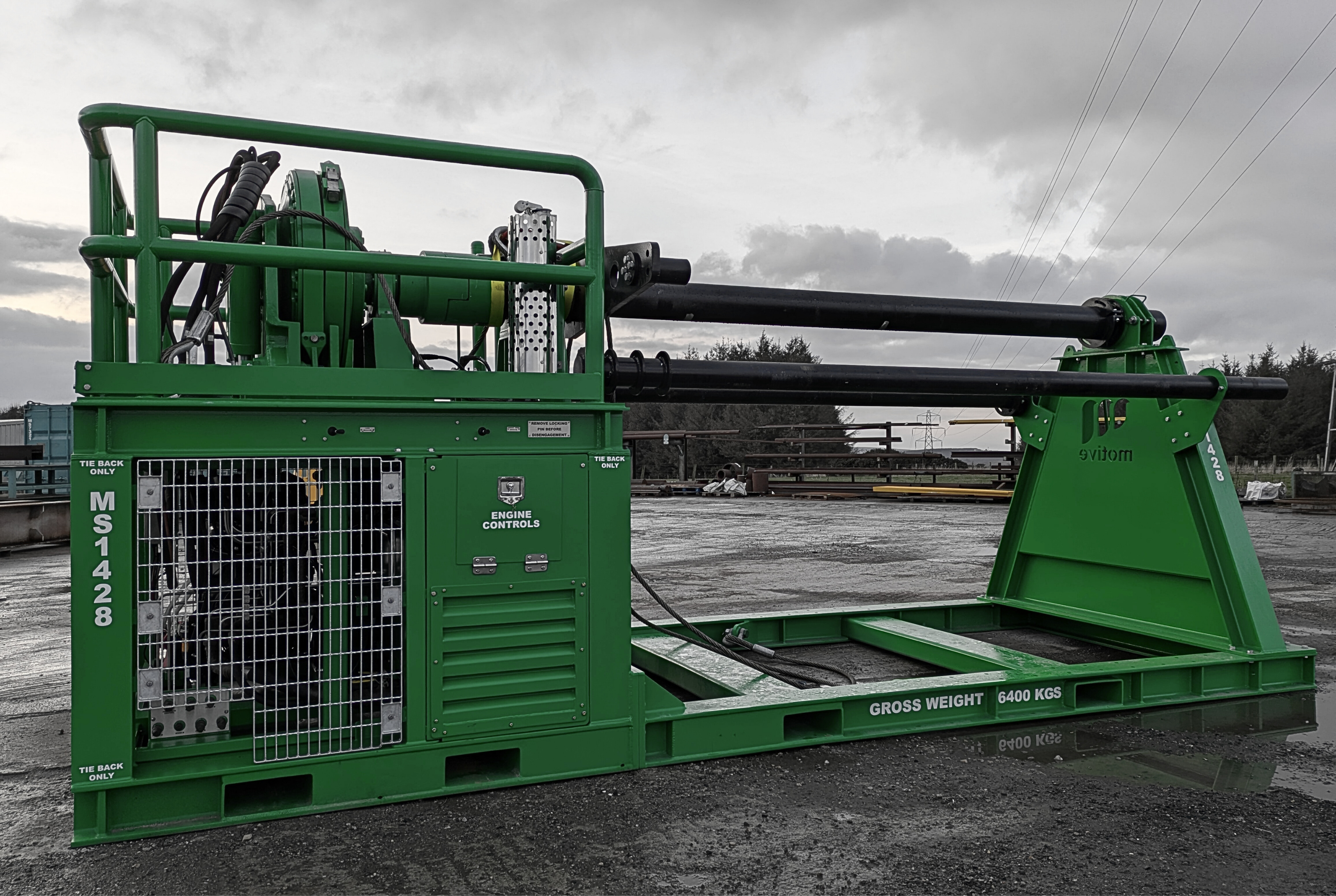 100Te Spooling Winch with removable equipment housing cassette