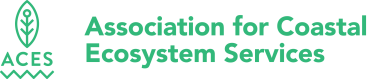 Green logo that resembles a seedling growing out of water with the text Association for Coastal Ecosystem Services