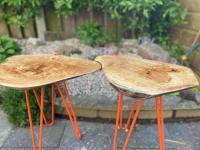 Two is a pair, bedside tables. Legs by thehairpinlegco , finish by osmo_uk wood sourced kilndriedhardwoods #spaltedbeech #bedsidetable #hairpinlegs #lovewoodworking