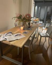 This one’s in Chelsea, London. English Oak table. Finished with osmo_uk. And thehairpinlegco #handmade #custom
