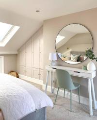 {ad}

Of all the rooms in our house, our loft bedroom is perhaps the brightest, lightest space. The ceiling in here is relatively low (H220cm) due to the insane amount of insulation we had to put in for building regs 🙄 but it suddenly feels sooo much higher thanks to our gorgeous new Large Boston Wall Mirror which was kindly gifted by cotswoldco as part of my ongoing ambassador partnership with them. It really has transformed the room and gives an even greater feeling of space and light and I couldn’t love it more. I’m also pretty chuffed with my new ikeauk hack dressing table which has replaced its much deeper predecessor. Mr Bobbins and I made it using Ekby Alex wall shelves with splayed legs from thehairpinlegco and it gives us loads more floor space as well as plenty of working space when one of us is using our bedroom as a makeshift office. Not that there will be any working going on today, we’re packing up a little picnic and popping to a local woodland for some fresh air and a c