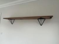 Live edge Oak shelves fitted today. Oak supplied by uefsawmill and brackets from thehairpinlegco . Shelves are  stained to match a grey oak flooring. oakpigltd #shelves #liveedge #oak #interiordesign #shelvesdesign