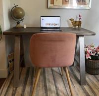 New ebony finish! Aframe  desks #learn more on our Etsy shop #desks #desk #metallegs #handmadefurniture #etsy #etsyseller #etsysellersofinstagram #blackebony #ebonywood thehairpinlegco #aframelegs #steelfurniture #furnituredesign