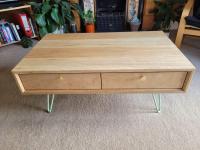 Solid Ash and Birch plywood mid century style coffee table. Finished with thehairpinlegco
Legs and brass drawer pulls. I'm loving these bespoke hardwood projects! If you have an idea you'd like brought to life, get in touch.
