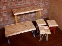 I'm building up quite a stock of table design samples, on show the.covebristol tobaccofactorymarkets are these parquet style tables that are hand made from reclaimed wood, I have a consol table with a double basket weave  design, a coffee table with a herring bone design and plant stands with a chevron, mosaic and brick bond design. All my tables are hand made to order and available with a choice of coloured hairpin legs from the thehairpinlegco range.
For more information please DM me ✌🏻
#carpenter #carpentry #woodworker #woodworking #woodwork #woodworkdesign #wood #reclaimedwood #parquetdesign #hairpinlegs #handmadefurniture