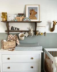 Let’s talk kids room storage… post Christmas we are over flowing with clothes and toys and we are so lucky for that to be the case. But we need to have somewhere else for Alfie’s clothes- we are thinking another chest of drawers (hoping for antique vibes this time 😍) but please share if you have any other ideas? 

We have a wardrobe in this room but being a two bed house, my husbands clothes live in there. And we have claimed the old boiler cupboard as toy storage / fun seating area (just need to finish 👍) as it has a window 🫶

Nappy caddy & changing mat mabelandfox prev pr 
Paint “trailing plant” crownpaintsuk prev pr
Cot obabyuk 
Leopard print studio_yaya_ 🐆

#nurserydecor #nurseryinspo #nurserystorage #kidsroomstorage #boysbedroomdecor #toddlerroomdecor #greennursery #nurserywallart