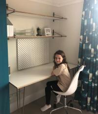 #thowbackthursday to when we set issys craft desk and shelves up in her room. We have created the same set up in Toms room, using bespoke ply from rj_parryjoinery and legs and shelf brackets from thehairpinlegco . Going bespoke gave us the ability to maximise the space in their alcoves and there’s a good economy of scale to be had on doing one large run of the same material. Luckily they both liked the ply! We have covered issys desk in a plastic protector and also put one over the carpet because this girl loves her Sharpies! 😬 
*
First day back at school for mine today, I wonder how it’s gone? 🤔 It will have either been really crap or the most amazing day of their lives. There’s no in-between with my two 🤦🏻‍♀️
*
#plydesign #plywood #plydesk #craftygirl #kidsroomdecor #girlsroomdecor #villanovafabric #lovesthesea #futuremarinebiologist #narwhallove #theocean #thedustyloft