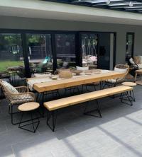 A l  f r e s c o  d i n i n g 

This year I wanted a larger dining table for the garden in the hope we can have more people over this summer. I was going to do another upcycle but then had the chance to work with thehairpinlegco so decided to make one from scratch. I made the table, bench and stools using some metal legs from thehairpinlegco. I used a sheet cane for the top of them and love the results! The whole process is saved in my highlights and I’ll write a blog post on it soon too (#AD)

Hope everyone is enjoying this weather and happy Sunday 🤎

#alfrescodining #outdoordining #outdoortable #diygardentable #diygarden #diygardenfurniture #diyhomedecor #outdoorliving #bohogarden #bohogardens #beigeaesthetic #beigegarden #hairpinlegs #thehairpinlegco
