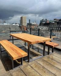 • What we do best •

Taking pride of place on aew_architects roof top!

This is one of our Oak Sleeper Outdoor dining sets. An awesome addition to any home or corporate space 👌🏻

#sewellandsons #ribblevalley #oaksleepers #independentlancashire #devilsinthedetail #handmade #bespokewoodwork #bespokepatiofurniture #bespokefurniture #followersunder1k #veteranowned #handcrafted #diy #hairpinlegs #thehairpinlegco