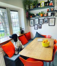 Finished! It’s the dog’s favourite spot but sometimes he has to share with timportant_  thehairpinlegco ercol_uk