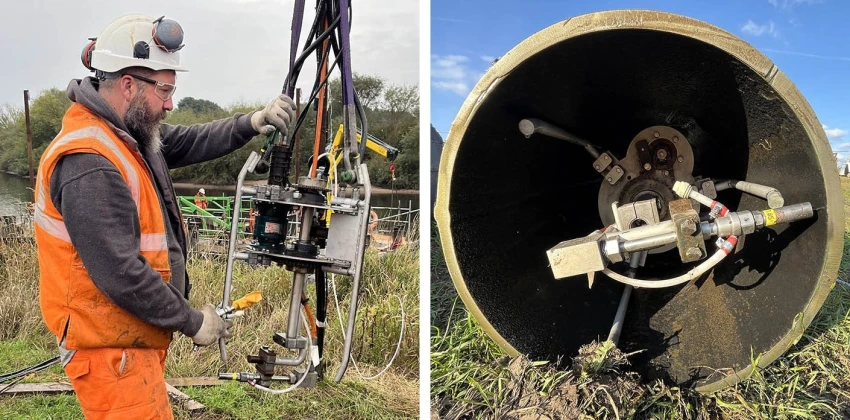 UHP water jet cutting rig pile cutting