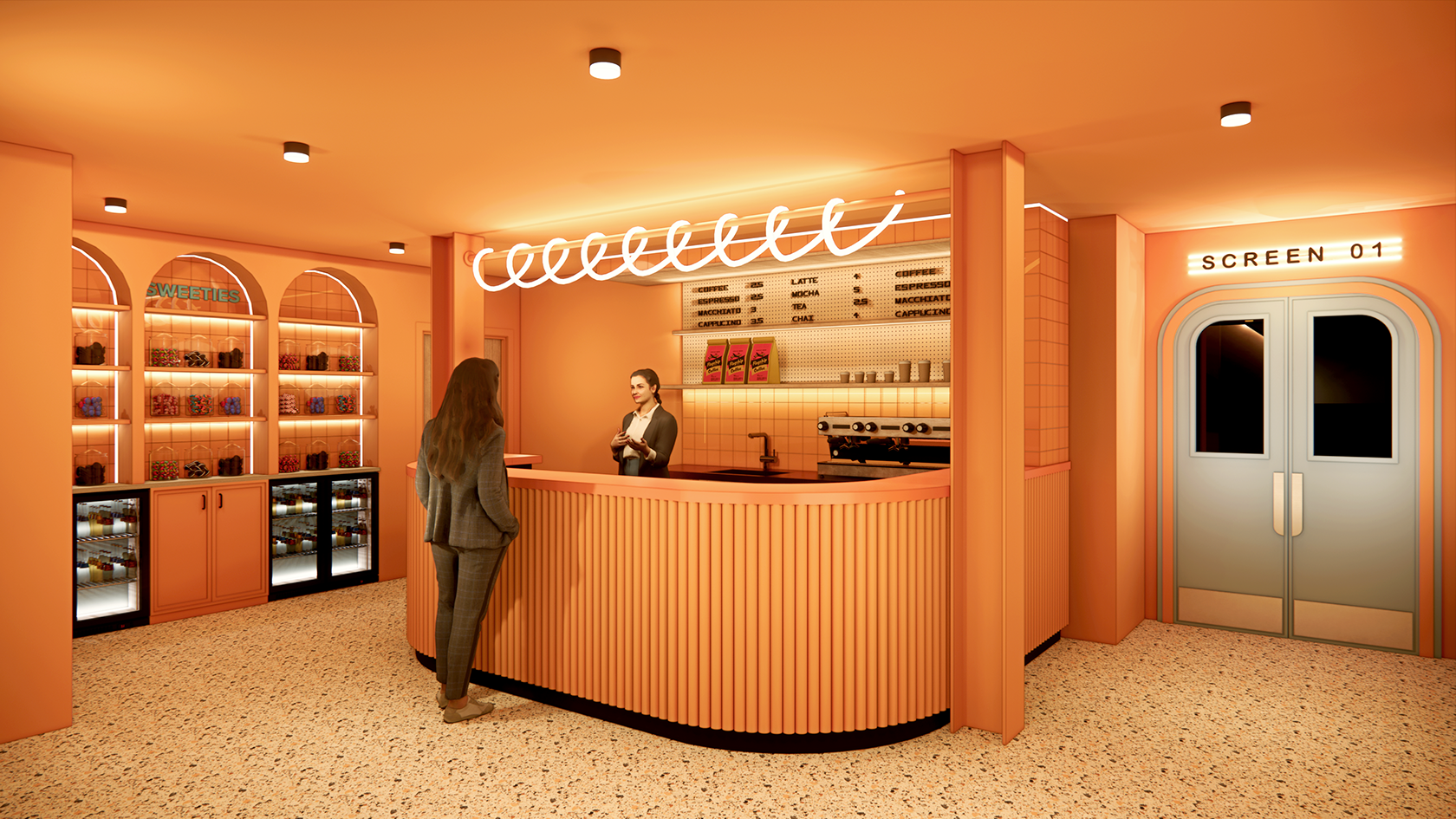 Kiosk concessions — The Belmont Cinema — TINTO Architecture concepts
