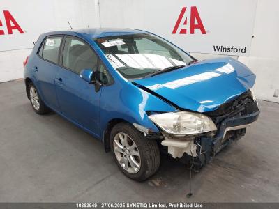 Image of 2012 TOYOTA AURIS TR VALVEMATIC 1598cc PETROL MANUAL 6 Speed 5 DOOR HATCHBACK