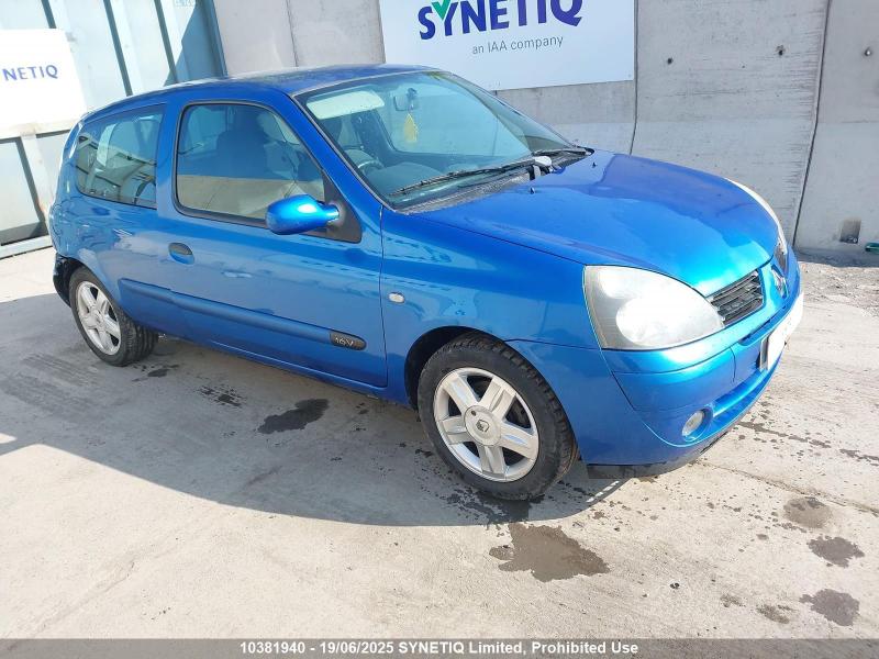 2006 RENAULT CLIO CAMPUS SPORT 16V 1149cc PETROL MANUAL 3 DOOR HATCHBACK