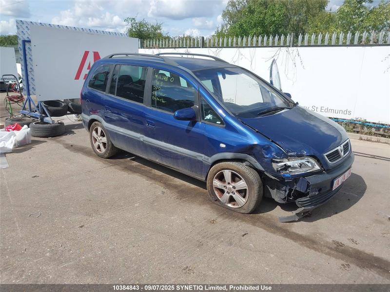 2004 VAUXHALL ZAFIRA ENERGY 16V 1598cc PETROL MANUAL 5 Speed 5 DOOR MPV