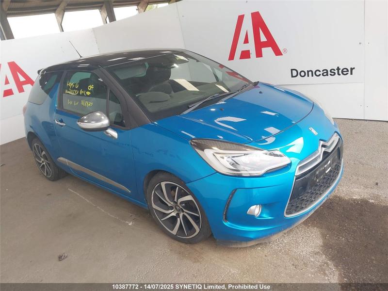 2015 CITROEN DS3 BLUEHDI DSPORT PLUS 1560cc TURBO DIESEL MANUAL 6 Speed 3 DOOR HATCHBACK